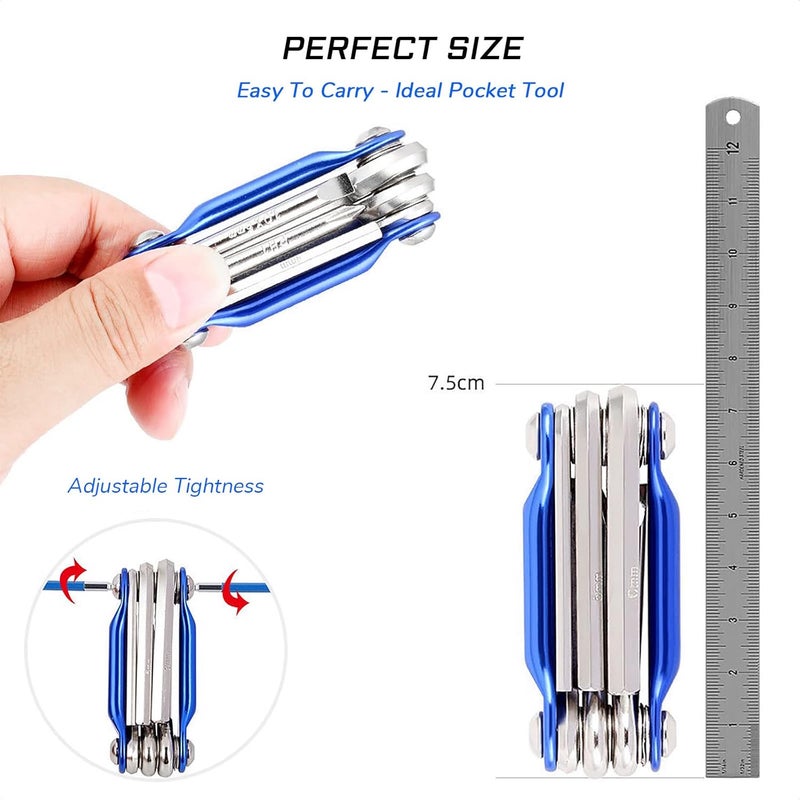 KIEVODE Bike Multi-Tool Mini Multitool Kit - 6 in 1 Lightweight Stainless Steel Tool With 3/4/5/6mm Hex Key and Phillips Screwdriver for Mountain Bicycle Road Bike MTB - Image 4